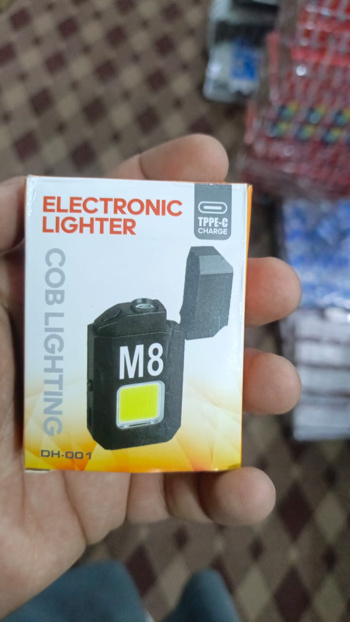 COB Led Flahlight With Lighters Dual Arc Pulse Flameless Lighter Type C