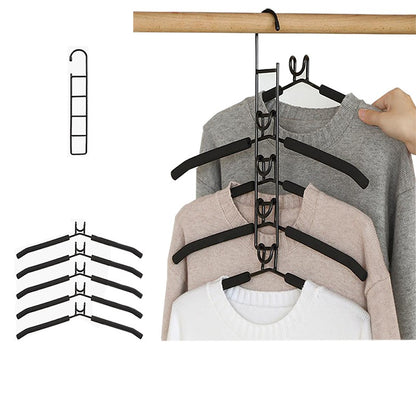 5 in 1 Hangers Space Saving, Heavy Duty Non-Slip Hangers with Padded