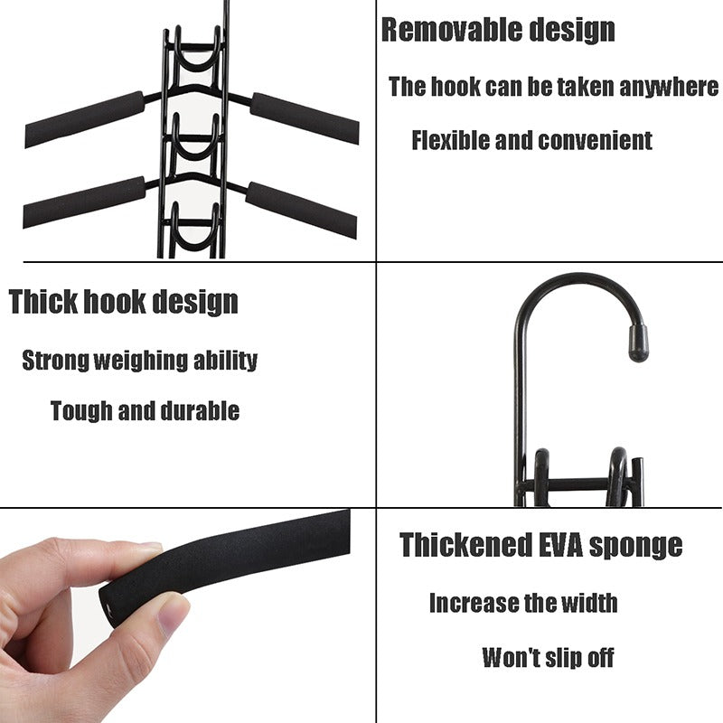 5 in 1 Hangers Space Saving, Heavy Duty Non-Slip Hangers with Padded