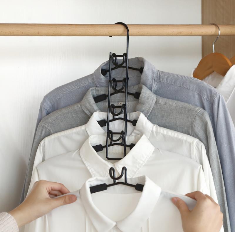 5 in 1 Hangers Space Saving, Heavy Duty Non-Slip Hangers with Padded