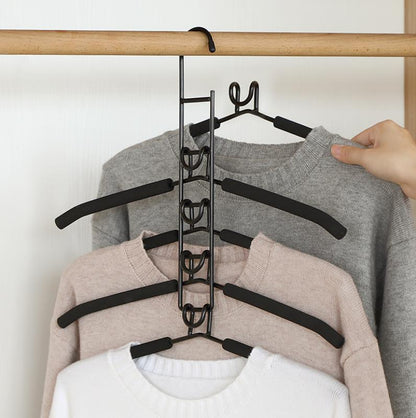 5 in 1 Hangers Space Saving, Heavy Duty Non-Slip Hangers with Padded