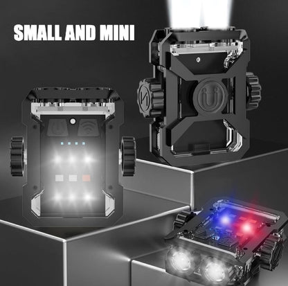 Magnetic Mini EDC Flashlight 1000 Lumens Keychain Flashlights 8 Modes Pocket Flash