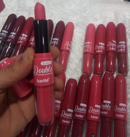 2 In1 Double-headed Moisturizing Waterproof Lipstick Pen Semi-matte Moisturizing Lipgloss