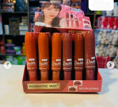 2 In1 Double-headed Moisturizing Waterproof Lipstick Pen Semi-matte Moisturizing Lipgloss