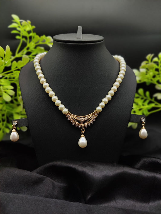 ✨ Imported Pearl Perfection Dual-Strand Necklace Set with Elegant Teardrop Pendant ✨