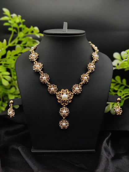 Imported Majestic Pearl Flower Necklace Set 🌸✨ | Best Quality Necklace For