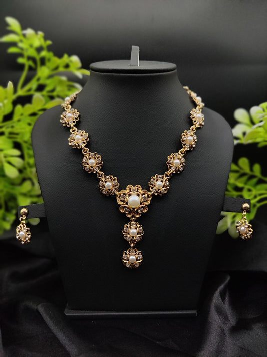 Imported Majestic Pearl Flower Necklace Set 🌸✨ | Best Quality Necklace For