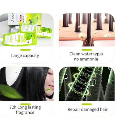 Apple Ammonia-Free Black Hair Cream, Organic Black Hair Dye- Natural Black Hair