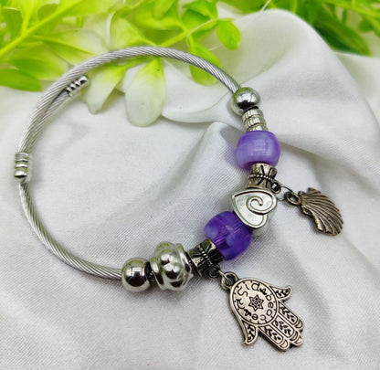1 Piece Imported Hamsa Hand Pandora Charm Bracelet - A Symbol of