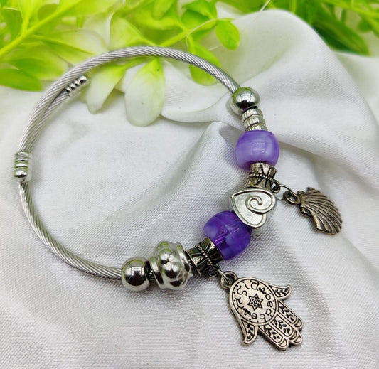 1 Piece Imported Hamsa Hand Pandora Charm Bracelet - A Symbol of