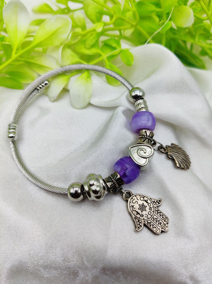 1 Piece Imported Hamsa Hand Pandora Charm Bracelet - A Symbol of