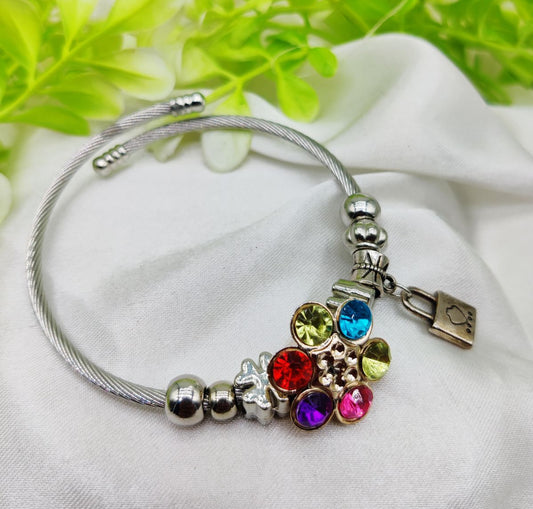 1 Piece Imported Elegant Multicolor Stone Charm Pandora Bracelet | Best Quality