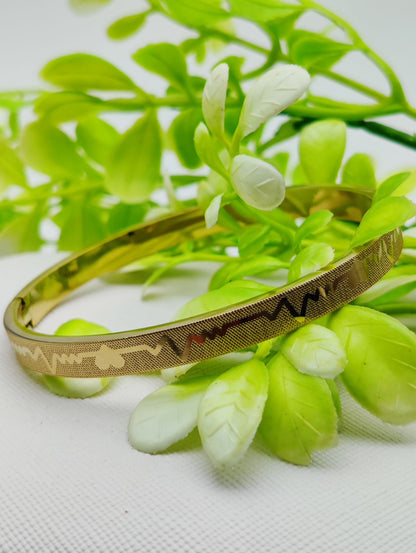 Adjustable Premium Heartbeat-Engraved Adjustable Cartier-Inspired Gold Bracelets | Best Quality Artificial Brac