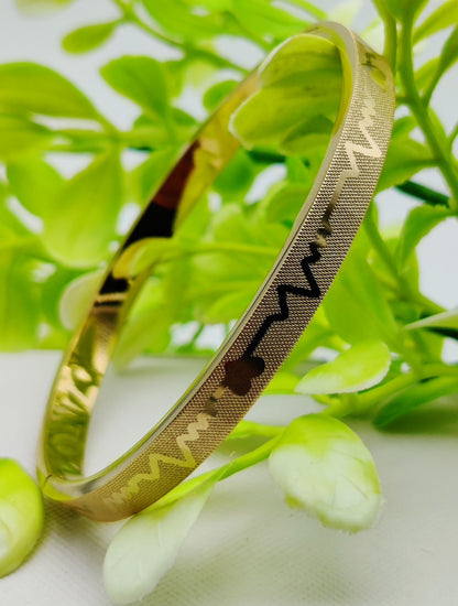 Adjustable Premium Heartbeat-Engraved Adjustable Cartier-Inspired Gold Bracelets | Best Quality Artificial Brac