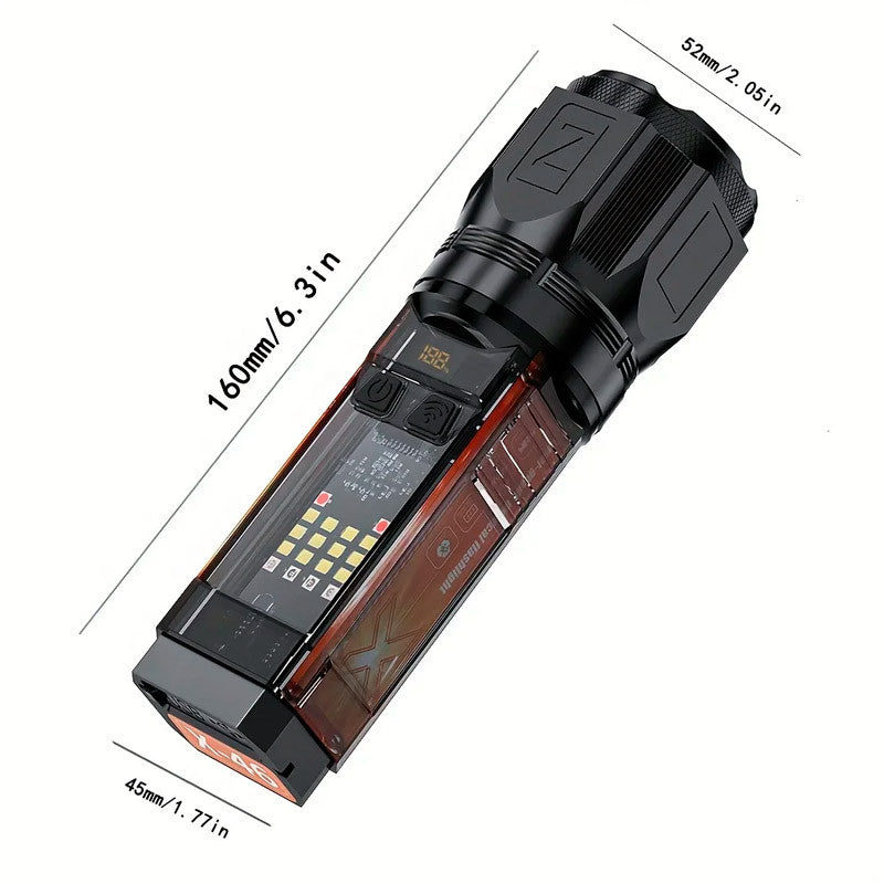 X-46 Multifunctional Flashlight Telescopic Zoom, Type-C Charging, Power Bank &amp; Multiple