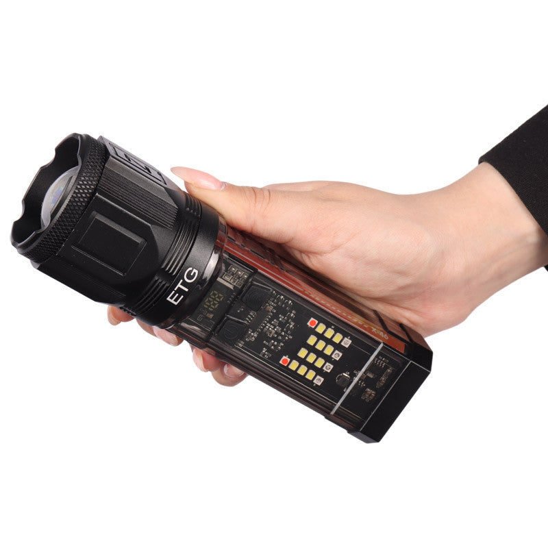 X-46 Multifunctional Flashlight Telescopic Zoom, Type-C Charging, Power Bank &amp; Multiple