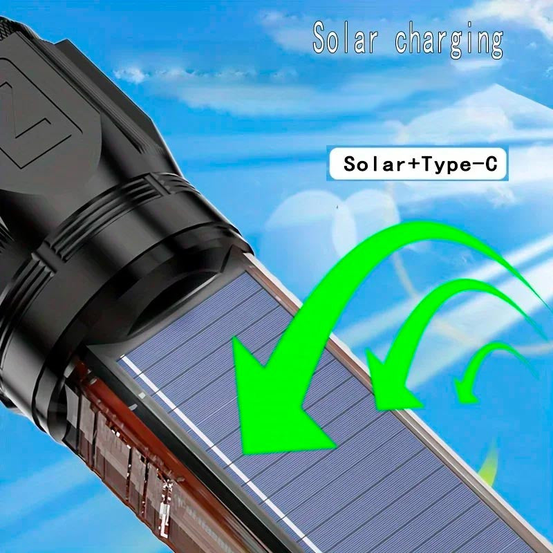 X-46 Multifunctional Flashlight Telescopic Zoom, Type-C Charging, Power Bank &amp; Multiple