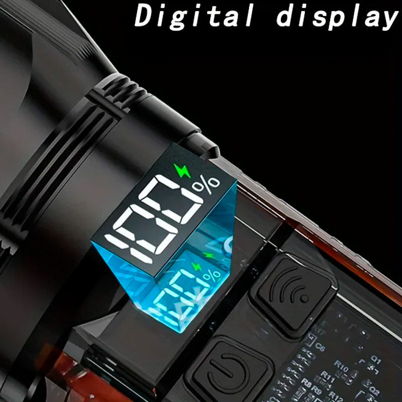 X-46 Multifunctional Flashlight Telescopic Zoom, Type-C Charging, Power Bank &amp; Multiple