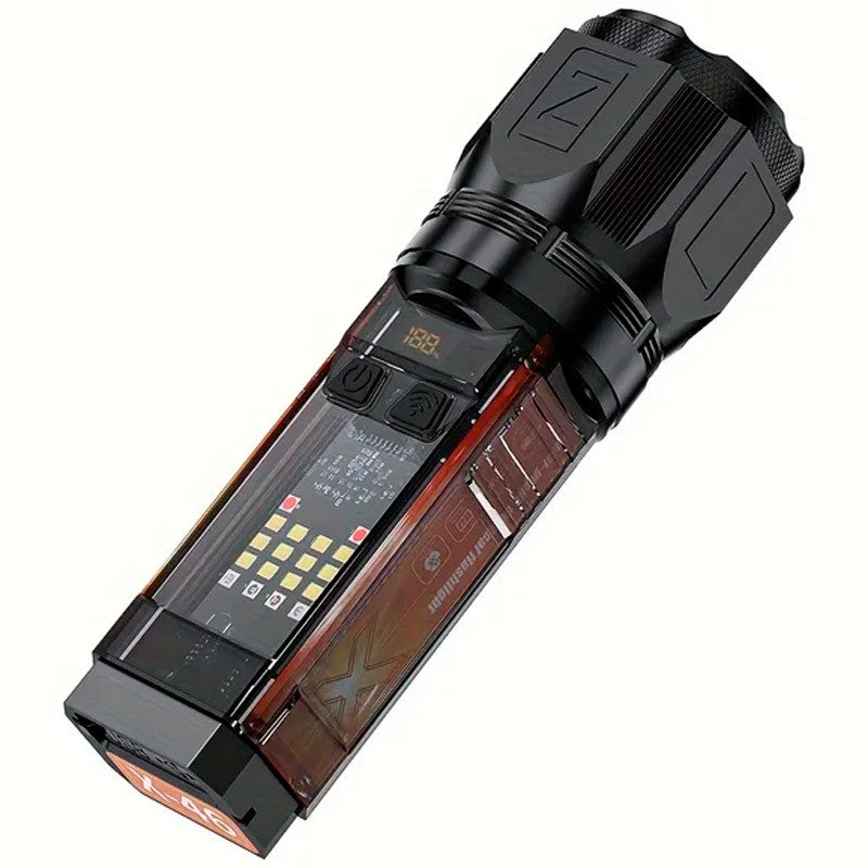 X-46 Multifunctional Flashlight Telescopic Zoom, Type-C Charging, Power Bank &amp; Multiple
