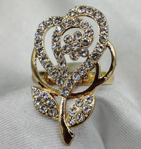 1 Piece Imported Sparkling Floral Elegance Adjustable Ring | Elegant Design Adjustable