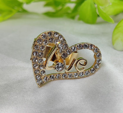1 Piece Imported Radiant Love Heart Crystal Ring - Shimmer with Elegance