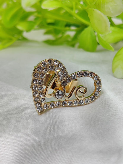 1 Piece Imported Radiant Love Heart Crystal Ring - Shimmer with Elegance