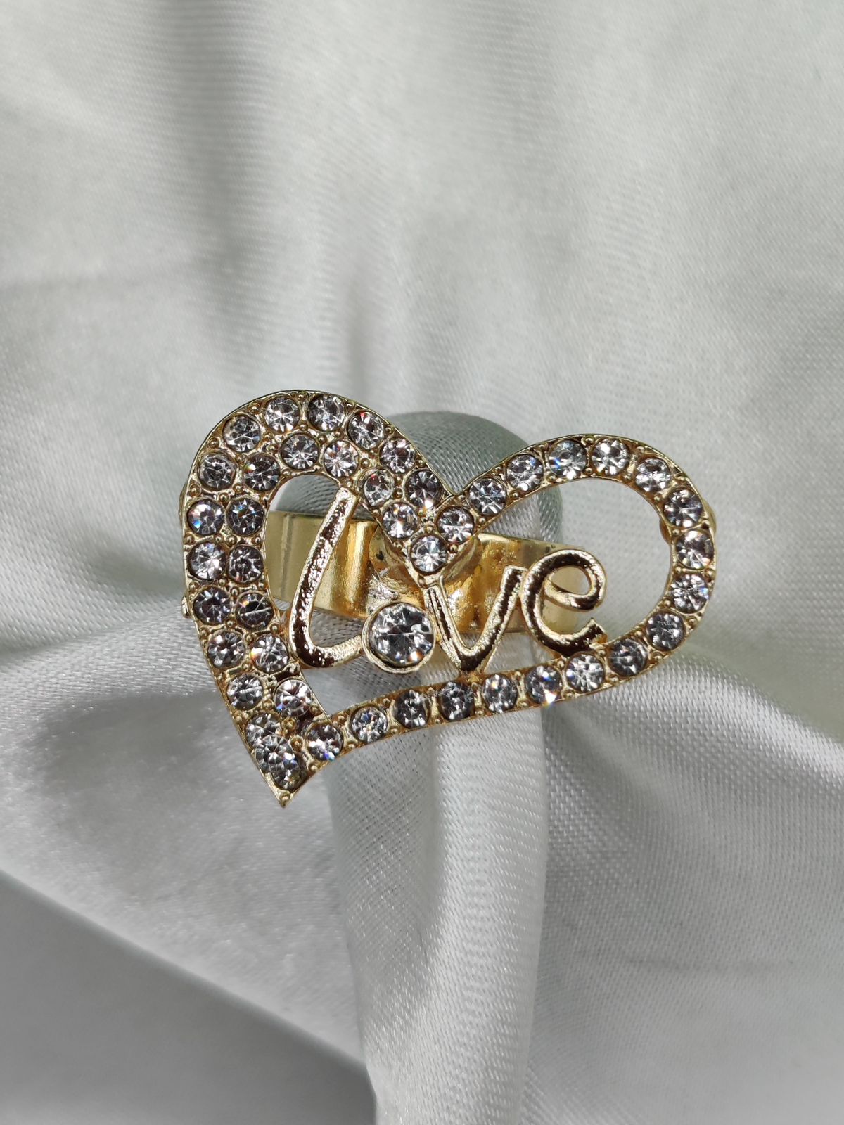 1 Piece Imported Radiant Love Heart Crystal Ring - Shimmer with Elegance