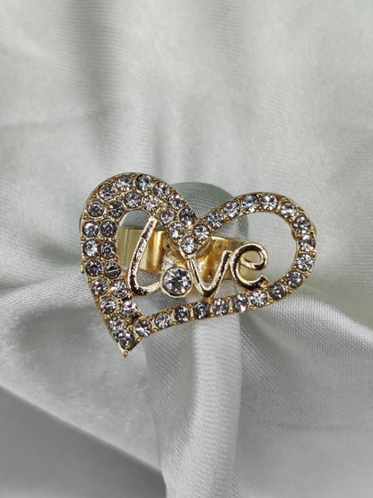 1 Piece Imported Radiant Love Heart Crystal Ring - Shimmer with Elegance
