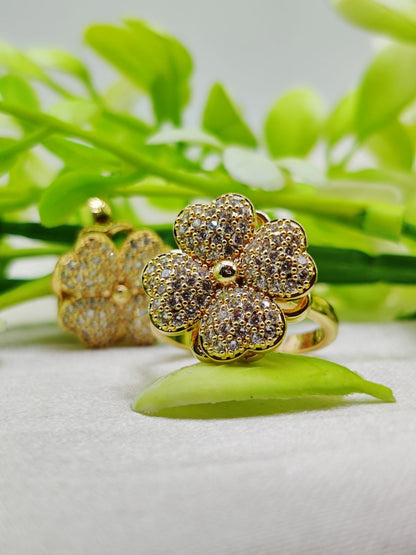1 Piece Imported Blossoming Elegance Moveable Ring Gold &amp; Silver Color