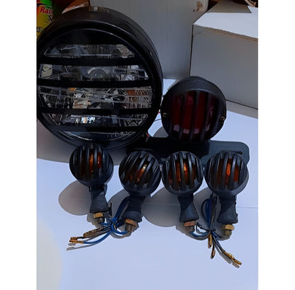Pack of 3 Cafe racer kit Item's Headlight &amp; backlight, 4 pieces