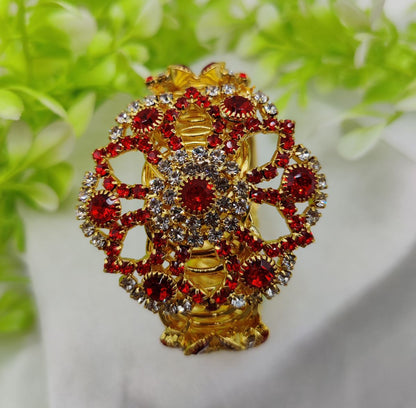 Imported Golden Lace Crystal Bracelet | Royal Ruby Elegance Bracelet | Royal