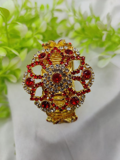 Imported Golden Lace Crystal Bracelet | Royal Ruby Elegance Bracelet | Royal