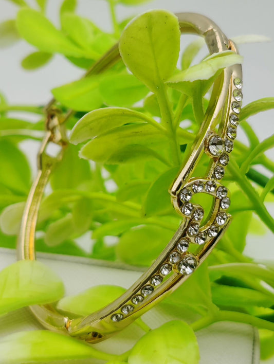 Adjustable Heart Charm Bracelet with Crystal Embellishments - Imported Elegance | Best