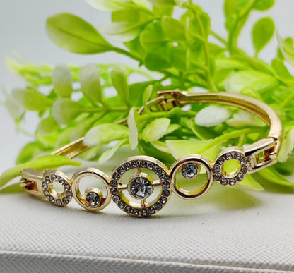 Radiant Adjustable Circle Crystal Bracelet - Imported Elegance | Best Quality Artificial