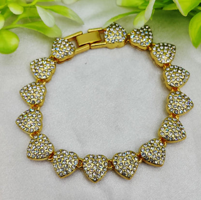 1 Piece Imported Exquisite Adjustable Heart Crystal Bracelet Imported Elegance |
