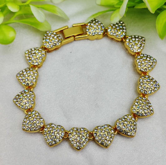 1 Piece Imported Exquisite Adjustable Heart Crystal Bracelet Imported Elegance |