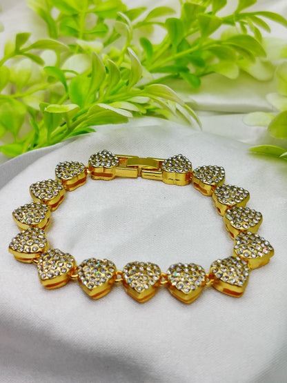 1 Piece Imported Exquisite Adjustable Heart Crystal Bracelet Imported Elegance |