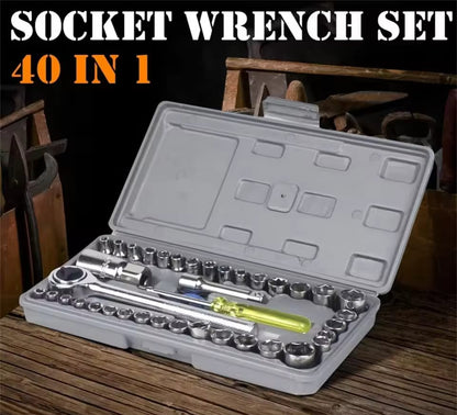 Aiwa 40-Piece Socket Wrench Tool Kit with Screwdrivers and Socket Set