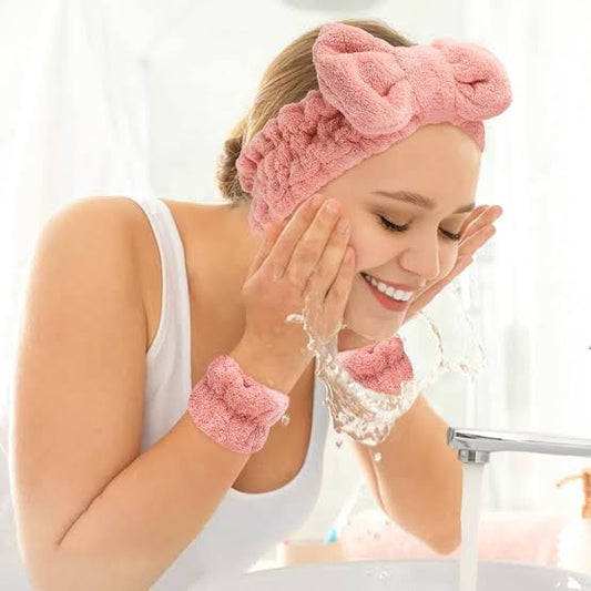 3 Pieces Set Kiss Lovely Wrist Strap - Face Wash Headband and