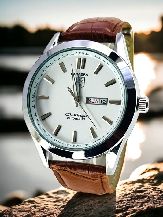 Carrera Calibre 5 - Luxury Swiss Watch With Leather Strap Mens Watch