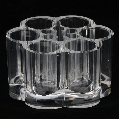 6 Slot Round Shape Lipstick Organizer Flower Shape Clear Acrylic Makeup Cosmetic