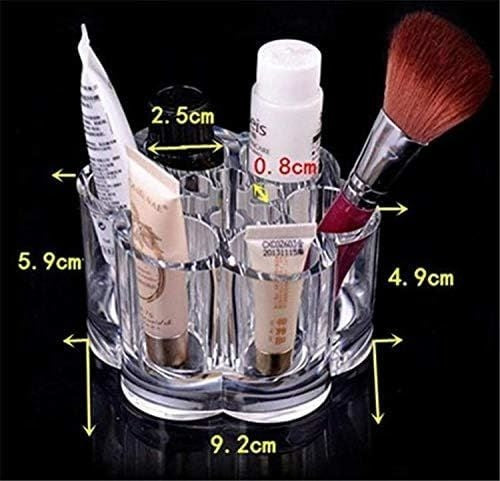 6 Slot Round Shape Lipstick Organizer Flower Shape Clear Acrylic Makeup Cosmetic