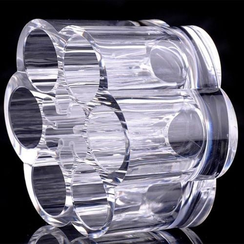 6 Slot Round Shape Lipstick Organizer Flower Shape Clear Acrylic Makeup Cosmetic