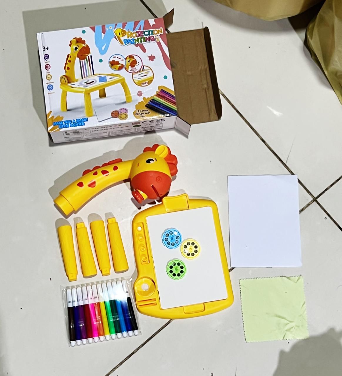 Giraffe Small Size Art Drawing Board Leds Projector Light Toy Children Kids