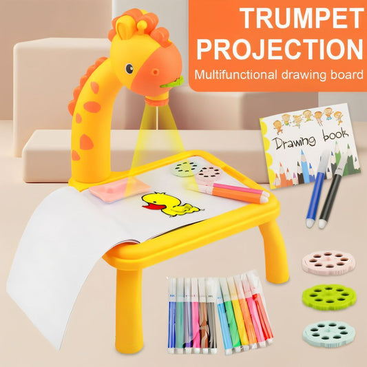 Giraffe Small Size Art Drawing Board Leds Projector Light Toy Children Kids