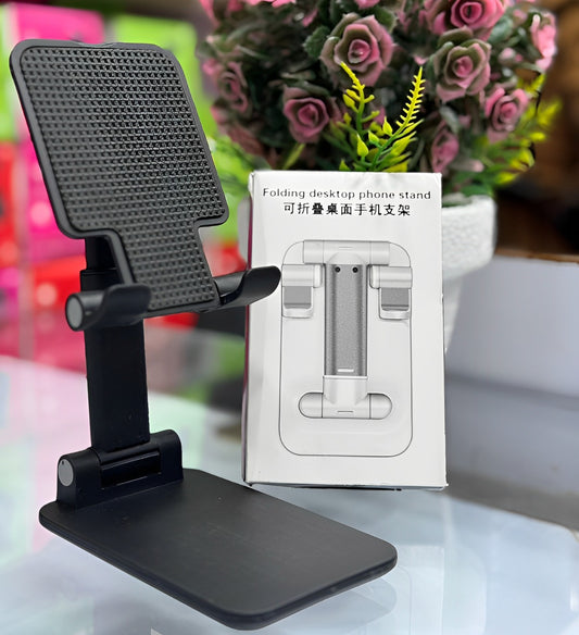 Foldable &amp; Adjustable Mobile Phone and Tablet Stand | Flexible Desktop Mount