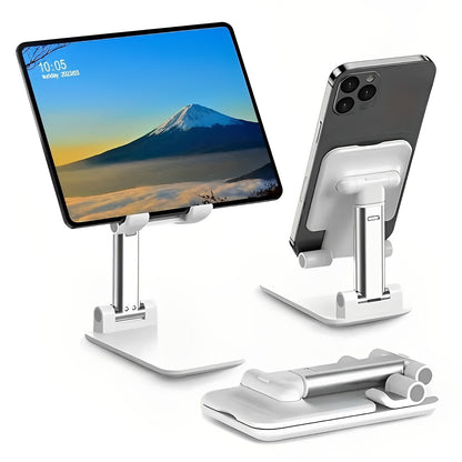 Foldable &amp; Adjustable Mobile Phone and Tablet Stand | Flexible Desktop Mount