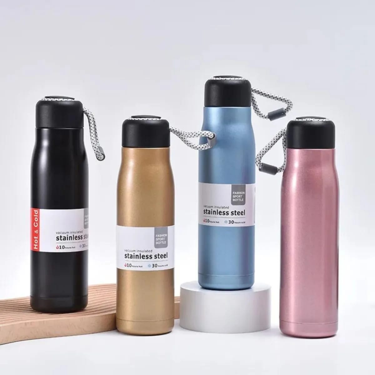 Stainless Steel Insulated Vacuum Water Bottle 550ml, Cola Shape, Leak Proof, with