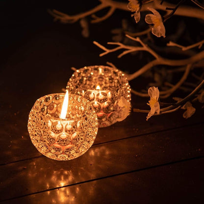 Amber Shine Crystal TeaLight Candle Holder for home and office decor Cell