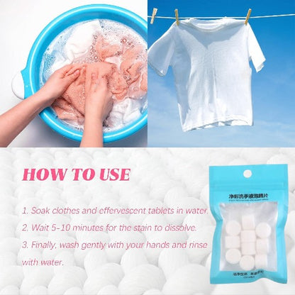 10 Pcs Explosive Salt Cleaning Laundry Remove Yellowing Leaving Fragrance Cleaning Tablets